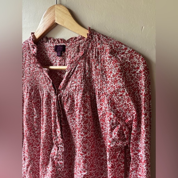 J. Crew Liberty of London Pink Puff Sleeve Smocked Blouse - Picture 1 of 11